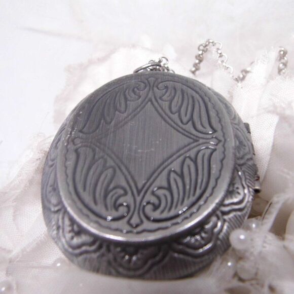 Nautical birthday anniversary Sea Green Frosted Mermaid Locket Cameo Necklace - Picture 5 of 7